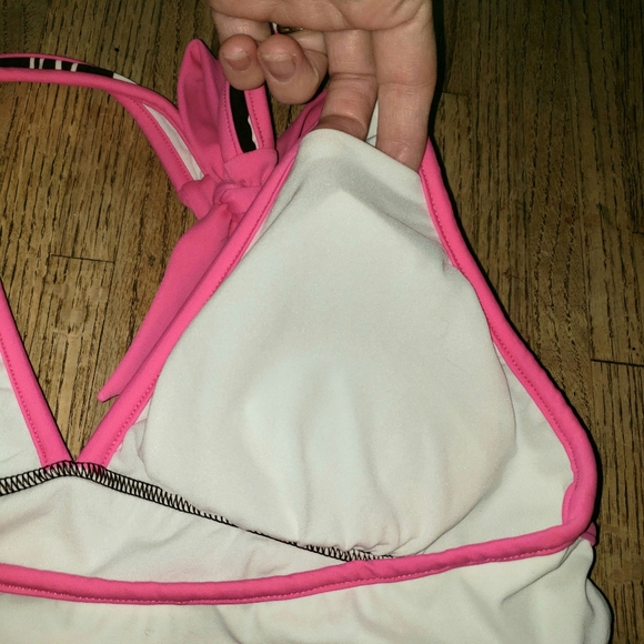 ZEROXPOSUR Halter Tankini Swim Top Abstract Brown Pink Womens Size 10 - Picture 14 of 16